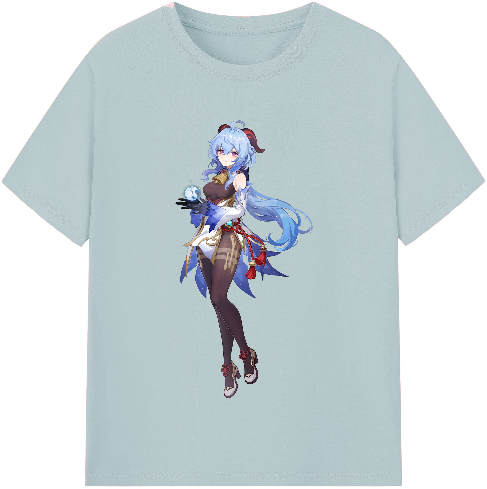 げんし神 甘雨 かんう genshin Ganyu 綿100％半袖Tシャツ（フロントプリント）